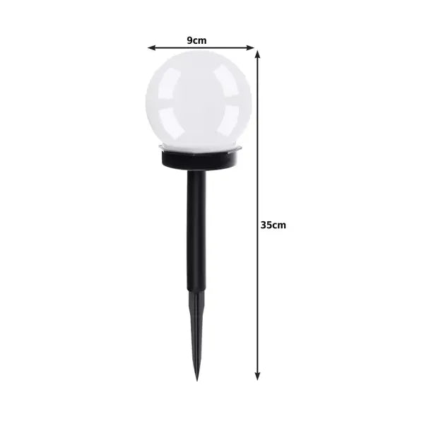 Napelemes kerti gömb lámpa készlet, 6 db, LED, IP44, hideg fehér