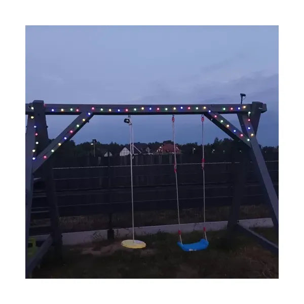 Napelemes LED fényfüzér, 50 gömb, 7 m, IP44, többszínű