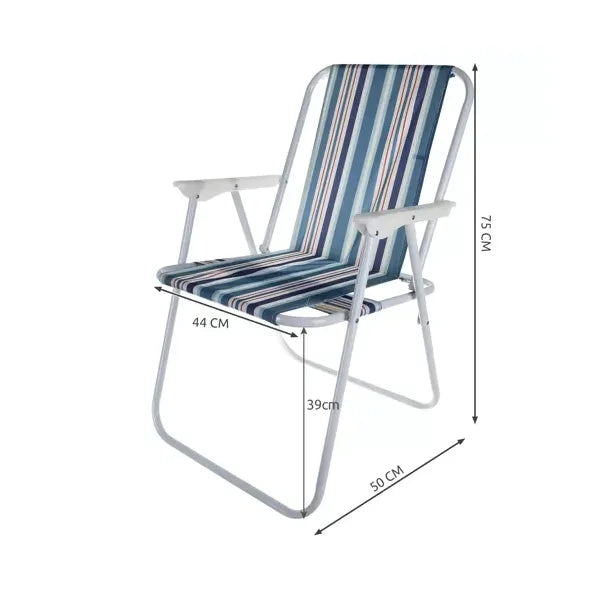Trizand Bergamo kék acélvázas összecsukható kerti-camping szék 50×43×75 cm