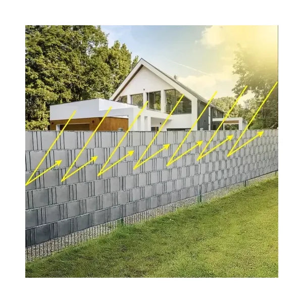 Szürke PVC kerítés takarószalag 19 cm x 35 m 450 g/m² + 25 klipsz