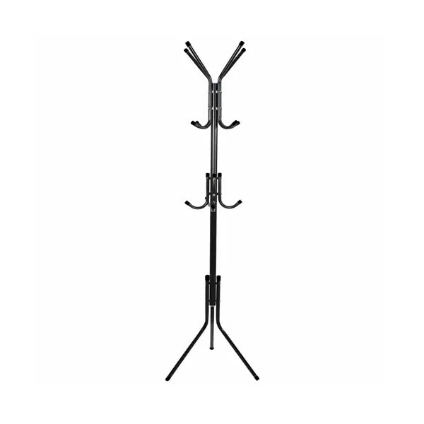 Álló ruhafogas 175 cm, 12 akasztó, fém, fekete