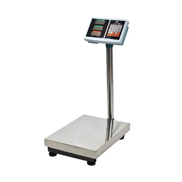 Raktári elektronikus mérleg 100 kg-ig, LCD kijelző, rozsdamentes acél
