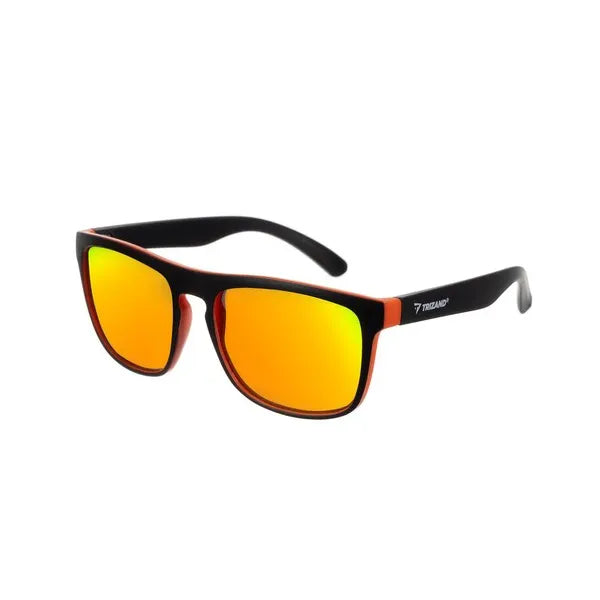 Polarizált UV400 tükrös napszemüveg unisex, fekete-narancs