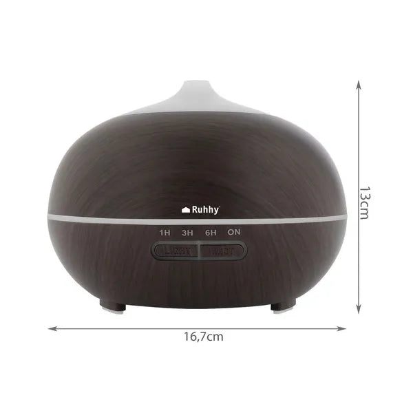 Ultrahangos aroma diffúzor 400 ml, LED fény, ionizáló párásító távirányítóval