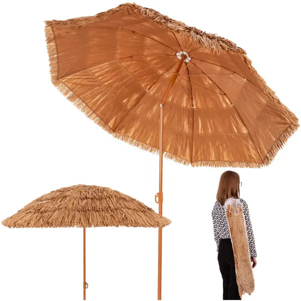 Strand napernyő 160 cm barna, dönthető, hordtáskával