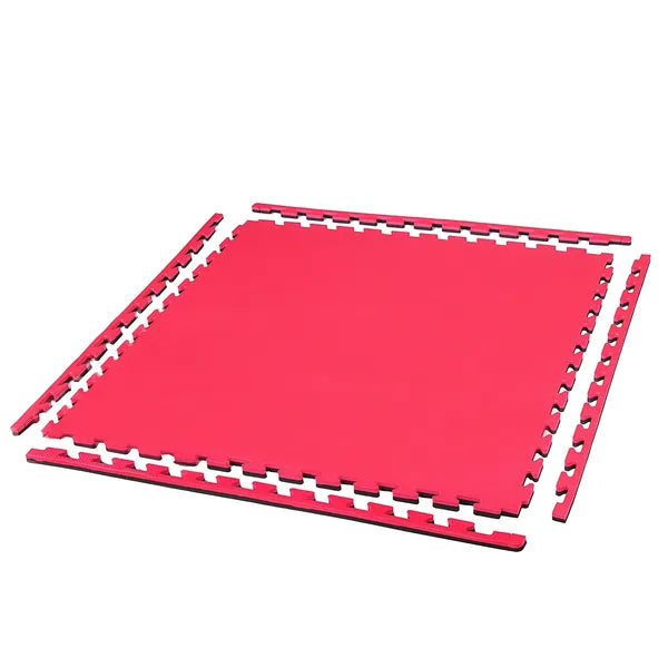 EVA hab padlópuzzle szőnyeg, védő torna matrac 100×100×2 cm, piros-fekete