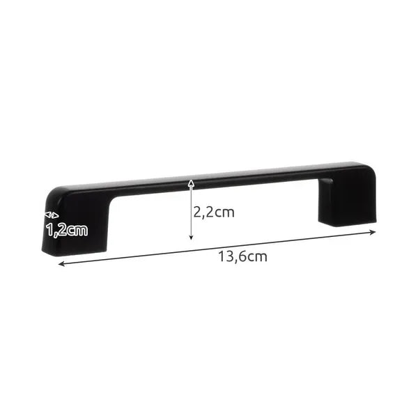 Fekete matt alumínium bútorfogantyú szett, 96 mm, 10 db