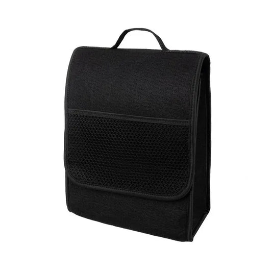 Fekete filc csomagtér-rendező táska, 12 l, tépőzáras, 26×14,5×33 cm