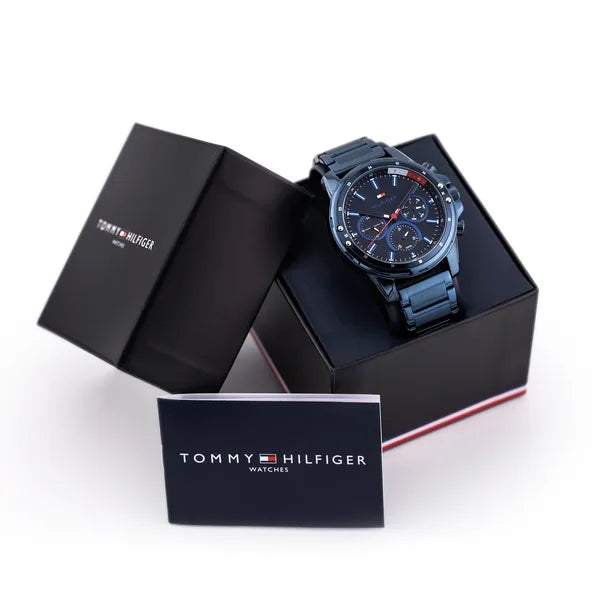 Tommy Hilfiger Mason 1791789 férfi karóra, kék acél szíj, kvarc