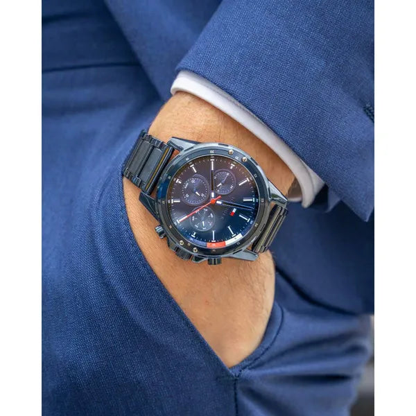 Tommy Hilfiger Mason 1791789 férfi karóra, kék acél szíj, kvarc