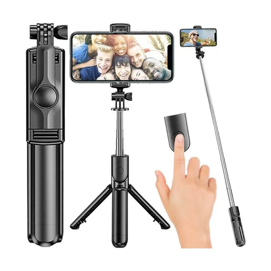 Szelfibot és tripod 2 az 1-ben, Bluetooth távirányítóval, 92 cm, 360°