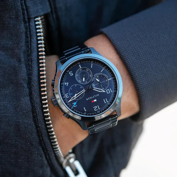 Tommy Hilfiger Asher 1791853 férfi karóra, kék rozsdamentes acél, 43 mm