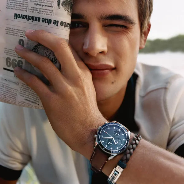 Tommy Hilfiger Parker 1791837 férfi karóra, bőr szíj, WR50, 46 mm