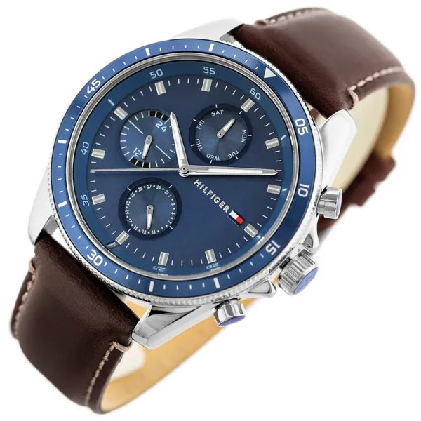 Tommy Hilfiger Parker 1791837 férfi karóra, bőr szíj, WR50, 46 mm
