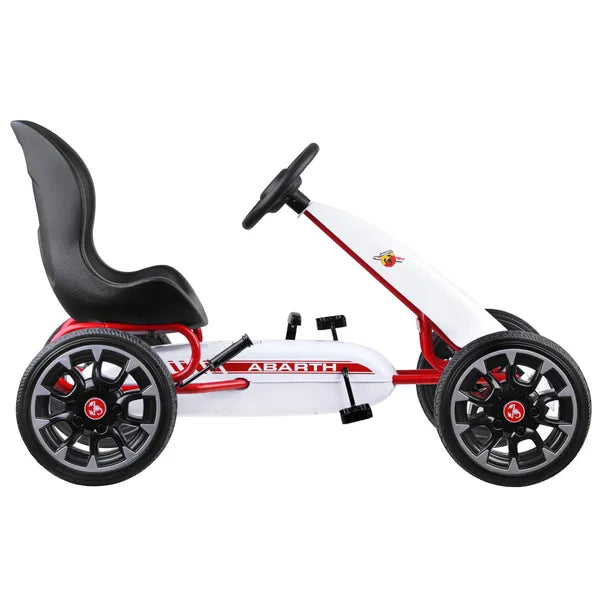 ABARTH licencű pedálos gokart gyerekeknek, EVA habkerekekkel, 30 kg teherbírás