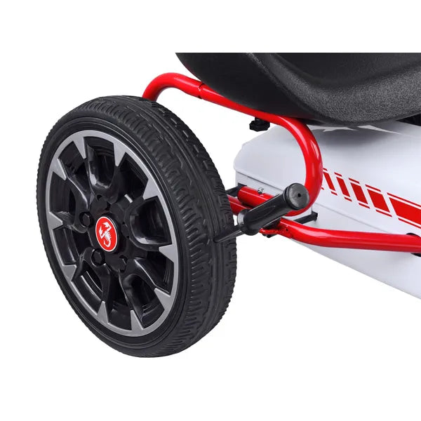 ABARTH licencű pedálos gokart gyerekeknek, EVA habkerekekkel, 30 kg teherbírás