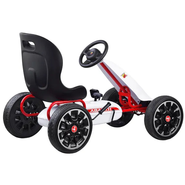 ABARTH licencű pedálos gokart gyerekeknek, EVA habkerekekkel, 30 kg teherbírás