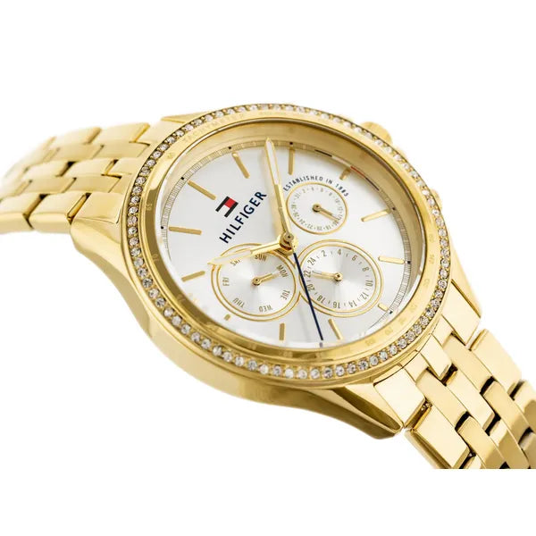 Női Tommy Hilfiger Ari karóra, arany nemesacél, 38 mm, WR30, dátumkijelző