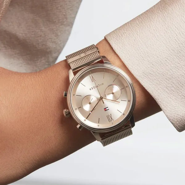 Tommy Hilfiger Blake 38 mm női karóra, rozéarany acél, kvarc