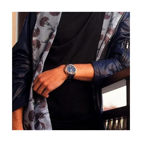 Tommy Hilfiger Decker 46 mm férfi karóra, kék szilikon szíj, WR50