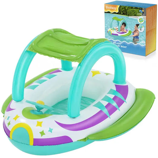 Bestway Space Splash felfújható csónak tetővel, kormánykerékkel, 107×112 cm