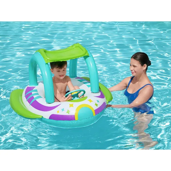 Bestway Space Splash felfújható csónak tetővel, kormánykerékkel, 107×112 cm