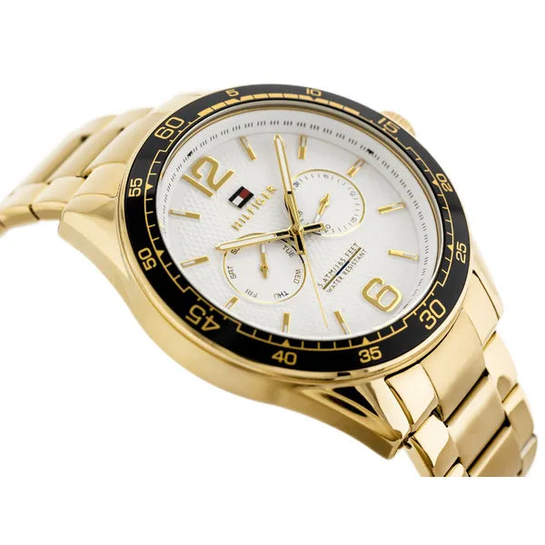 Tommy Hilfiger Erik 45 mm férfi arany rozsdamentes acél karóra, dátum, WR50