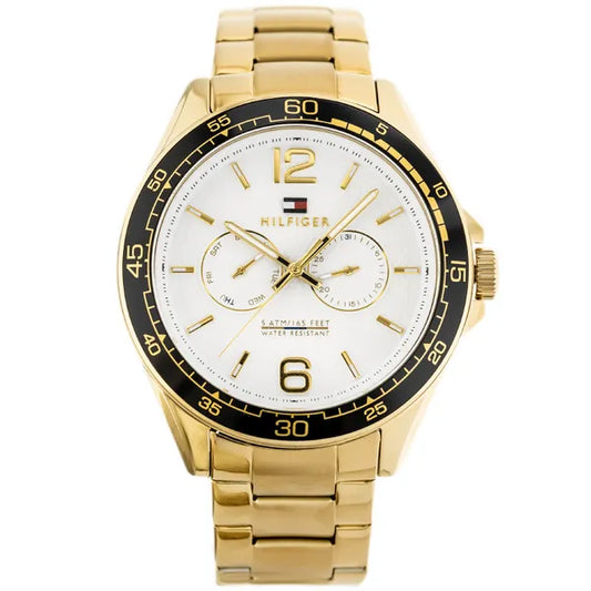 Tommy Hilfiger Erik 45 mm férfi arany rozsdamentes acél karóra, dátum, WR50