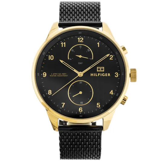 Tommy Hilfiger Chase férfi karóra, arany-fekete, 43 mm, WR50