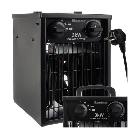 Elektromos ventilátoros hőlégfúvó 3000 W, termosztát, IPX4