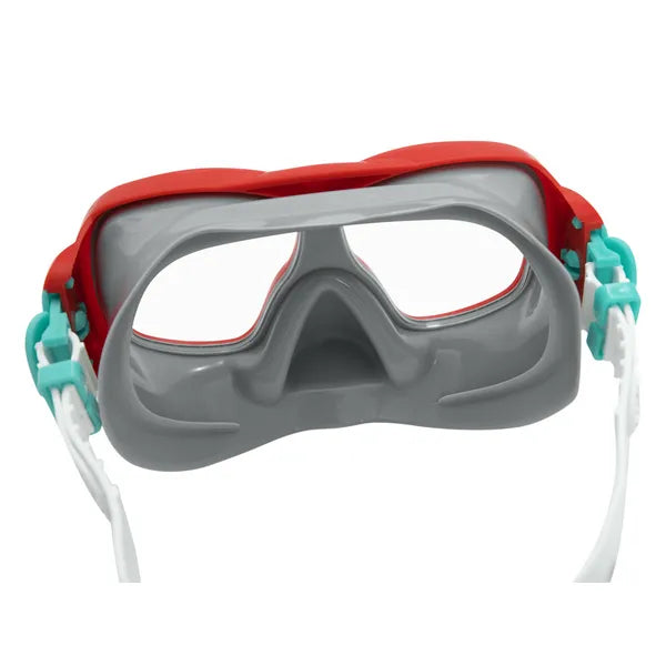 Gyermek búvármaszk és snorkel szett, 7+, UV-szűrős, piros-zöld