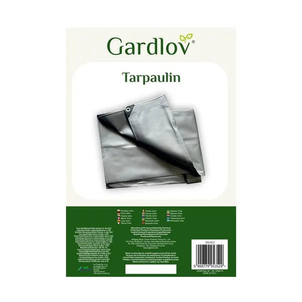 Erős vízálló ponyva 3x4 m, HDPE 120 g/m², ezüst, 14 ringlis