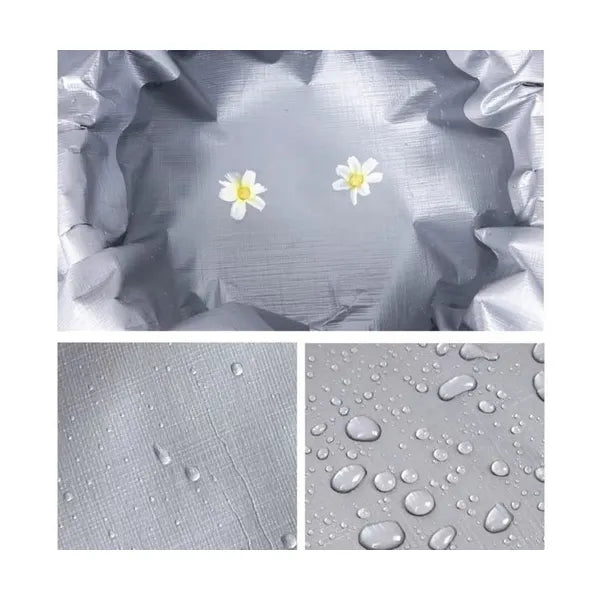 Erős vízálló ponyva 3x4 m, HDPE 120 g/m², ezüst, 14 ringlis