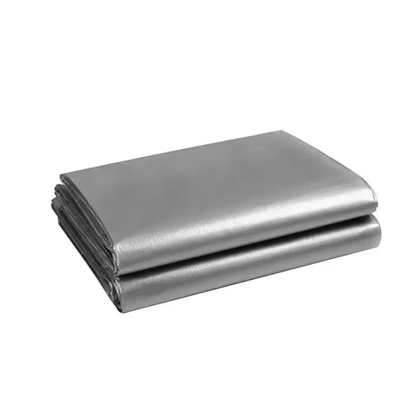 Erős vízálló ponyva 3x4 m, HDPE 120 g/m², ezüst, 14 ringlis