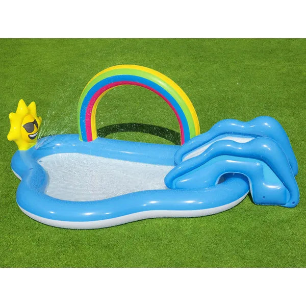 Bestway Rainbow'n'Shine felfújható vízijátszótér csúszdával 257×145×91 cm, 175 l
