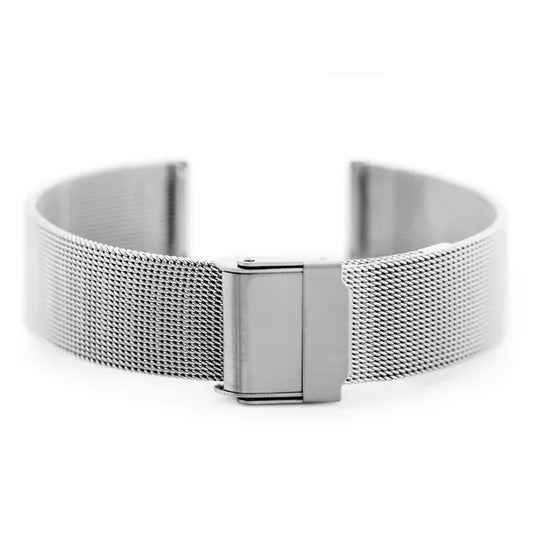 Acél hálós óraszíj ezüst színben, 18 mm, állítható csat