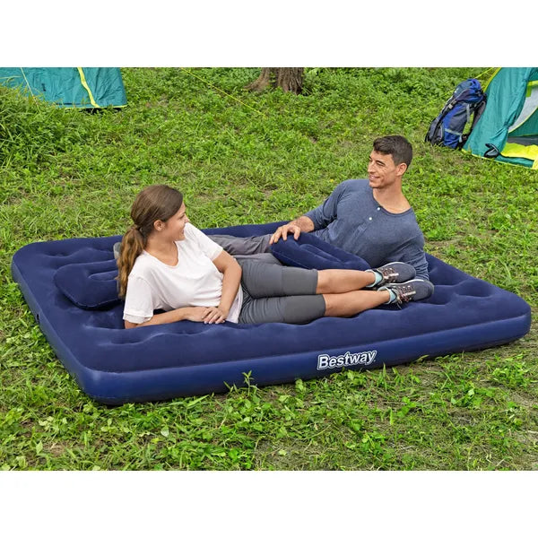Bestway kétszemélyes velúr felfújható matrac 203×152×22 cm pumpával és párnákkal