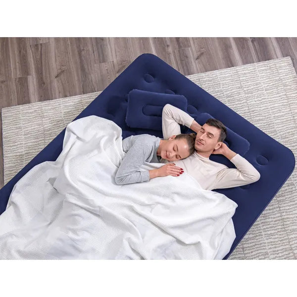 Bestway kétszemélyes velúr felfújható matrac 203×152×22 cm pumpával és párnákkal