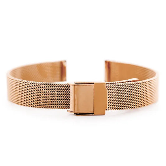 Rozéarany 14 mm acél mesh óraszíj állítható csattal