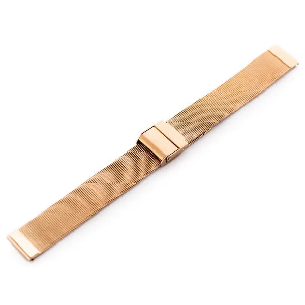 Rozéarany acél mesh óraszíj, 16 mm, állítható, 200 mm hossz