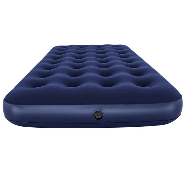 Felfújható velúr légmatrac 188×99×22 cm, sötétkék, 150 kg teherbírás