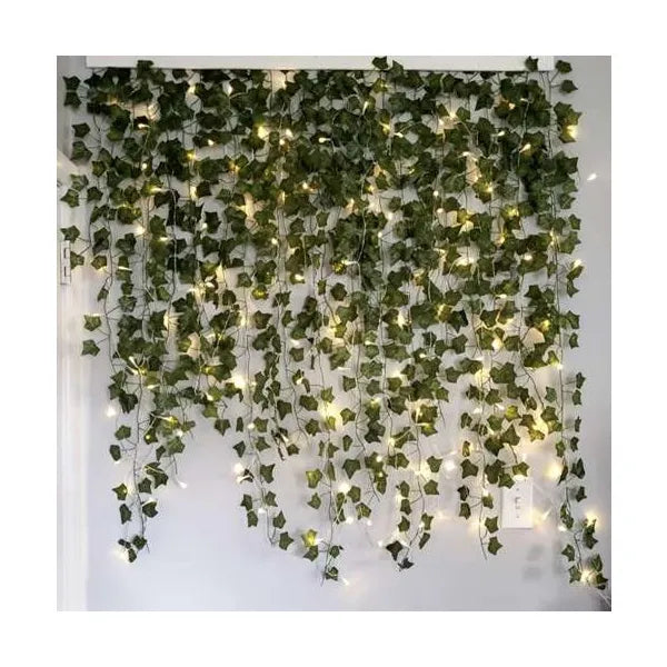 Mű borostyán girland LED füzérrel, 25 m (12×2,1 m), 960 levél