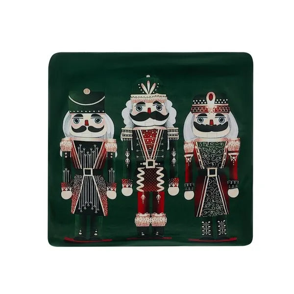 Karácsonyi diótörő mintás plüss díszpárnahuzat 40 × 40 cm, cipzáras