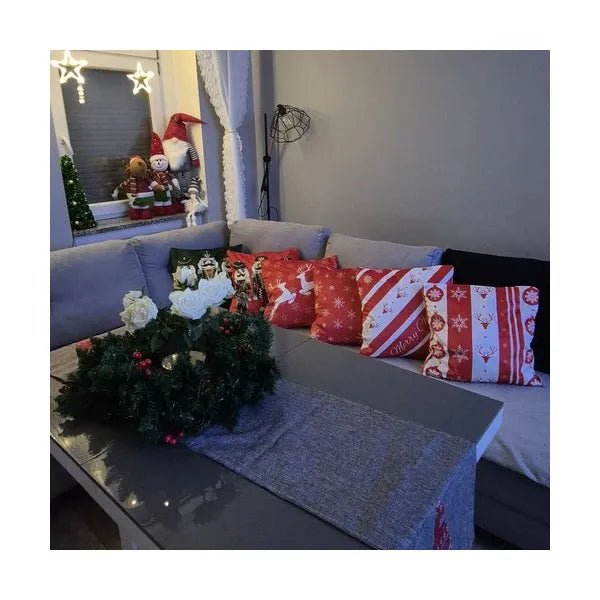 Karácsonyi plüss díszpárna huzat szett, 4 db, 45×45 cm, cipzáras