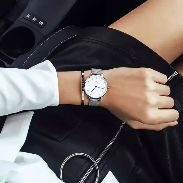 Daniel Wellington Petite Sterling női karóra, 32 mm, ezüst rozsdamentes acél