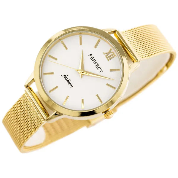 Perfect F202-6 női quartz karóra arany fém szíjjal + ajándékdoboz