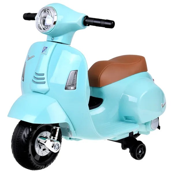 Akkumulátoros Vespa stílusú gyerek robogó oldalkerekekkel, fényekkel – PA0238