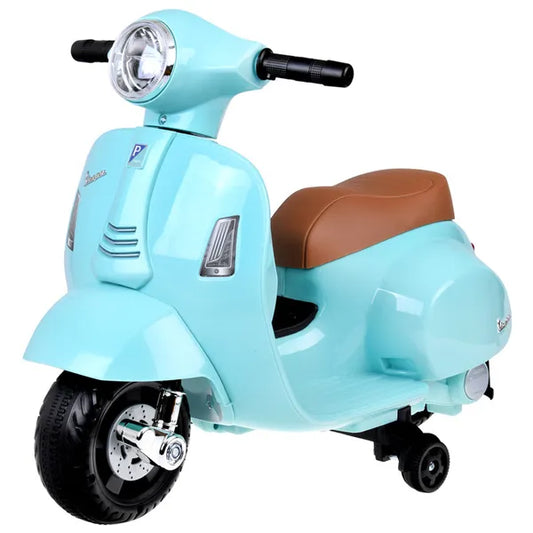 Akkumulátoros Vespa stílusú gyerek robogó oldalkerekekkel, fényekkel – PA0238