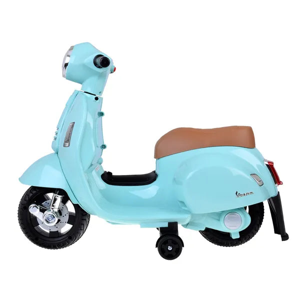 Akkumulátoros Vespa stílusú gyerek robogó oldalkerekekkel, fényekkel – PA0238