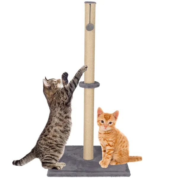 Springos macskakaparó torony játékkal, 72 cm, barna/sötétszürke